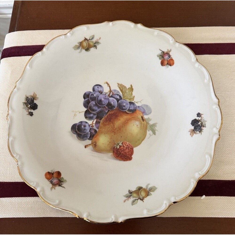 Vintage Carl Schumann Arzberg Bavaria Porcelain Plate In “Fruit" pattern (SCH14)